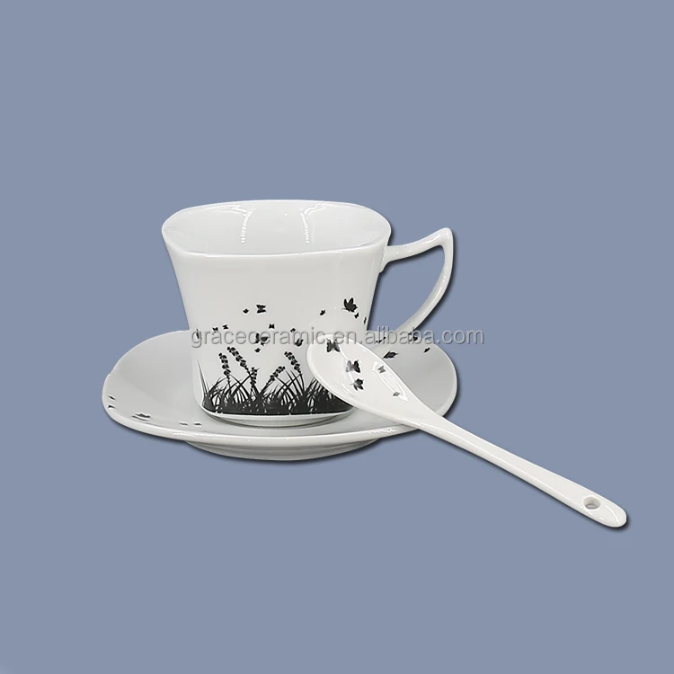 Porcelain Factory Cheap Luxury High Bone China Dinner Set Flower Pattern Fine Porcelain Square Ceramic Kitchen Dinnerware Set