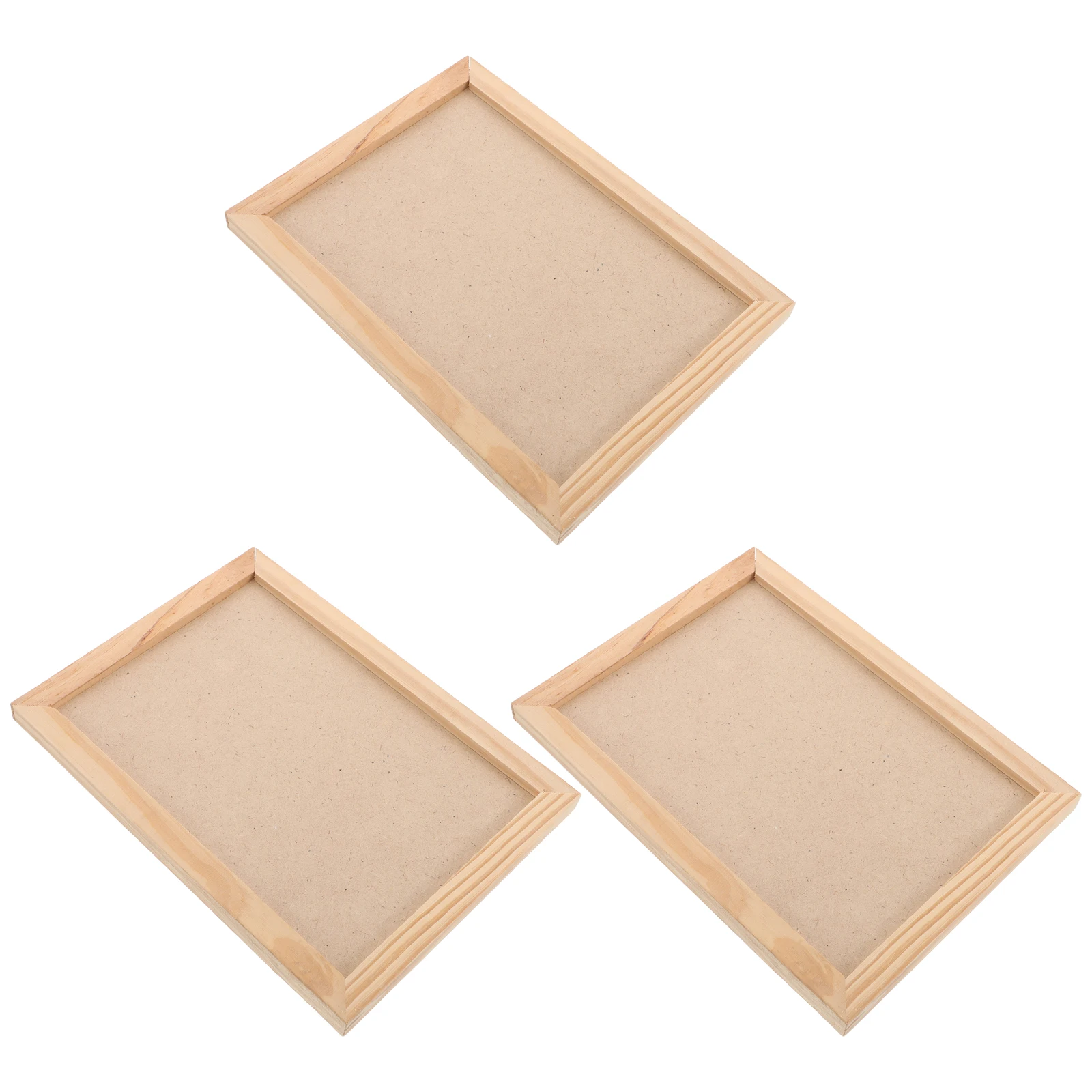3 قطع من إطارات الصور المصنوعة من الخشب الصلب غير المكتملة، إطارات صور قابلة للطلاء، إطار خشبي لعرض ريفي طبيعي #5