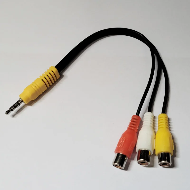 3.5mm one in three AV adapter cable Male to 3 RCA red white yellow video cable Lotus female audio adapter cable D1