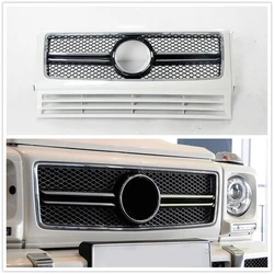 Front Grille Grill For Mercedes-Benz G Class W463 Wagon G550 G500 G350 G55 G63 AMG 1990-2018 Black/White Upper Bumper Hood Mesh
