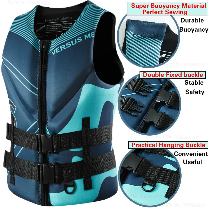 Life Jacket for Adult Water Sport Swimming Surf Raft Kayak Fishing Jet Ski Life Vest Super Buoyancy Neoprene Rescue Life Jackets