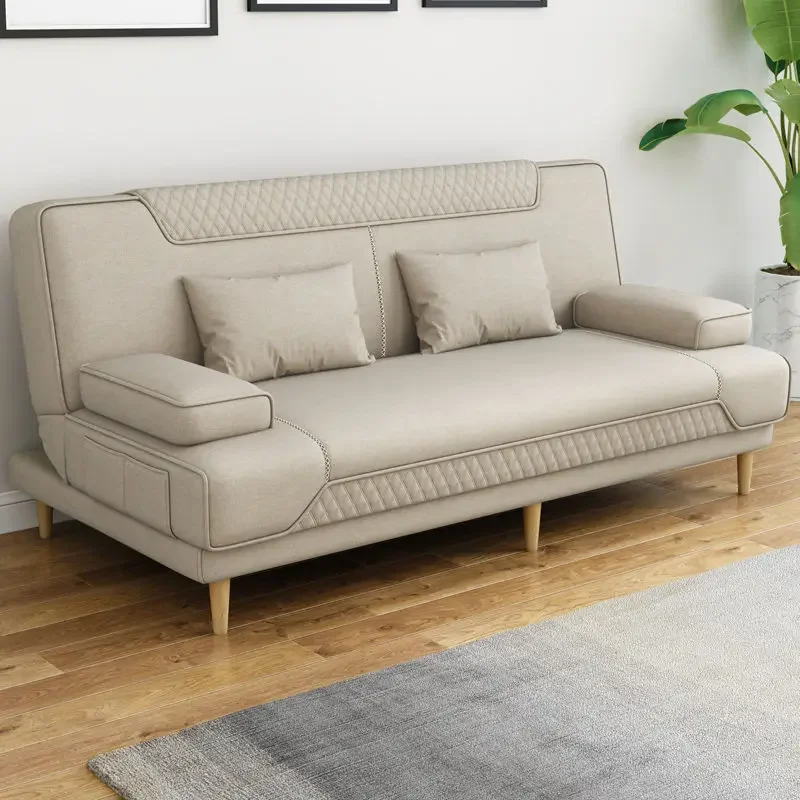 hot sale Sofa bed dual-purpose simple foldable multi-functional double triple small apartment lazy fabric sofa