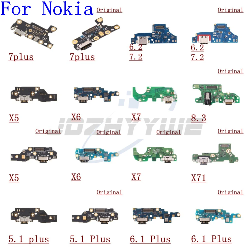 Original Power Charger Dock USB Charging Port Plug Board Flex Cable For Nokia 7 5.1 6.1 Plus 6.2 7.2 X5 X6 X7 X71 8.3