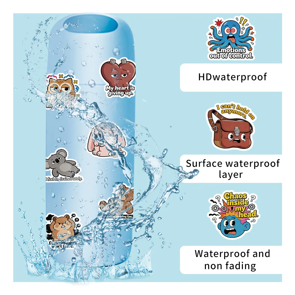 50-100PCS Cartoon Mental Collapse Stickers Graffiti Decoration Helmets Stationery Notebook Rewards Skateboard Water Cup Stickers