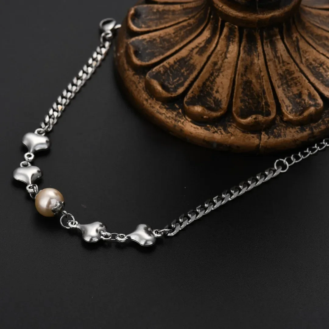 Hot New luxury 18K Gold S925 Sterling Silver Pearl custom heart Bracelets for Women Jewelry Wedding accessories Party 18+5cm