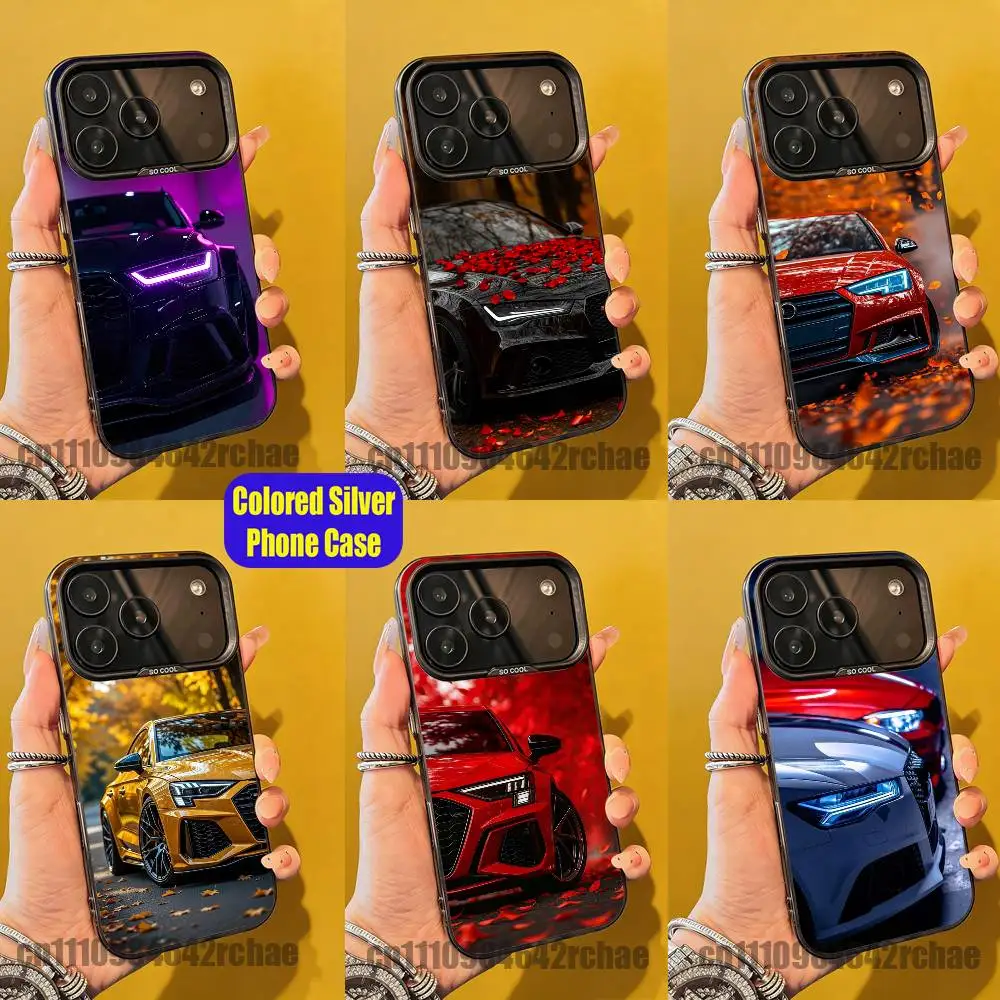 

For Sport A-AudiS Car Phone Case iPhone 14,16,12,15,13,17,11,E,Pro,Max,Plus,Air,Mini Colored Silver Shell