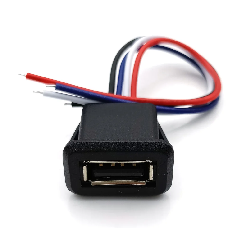 

USB 2.0 Power Jack Charging Port Connector Electric Terminals With Cable Female Socket Charging Interface With Welding Wire