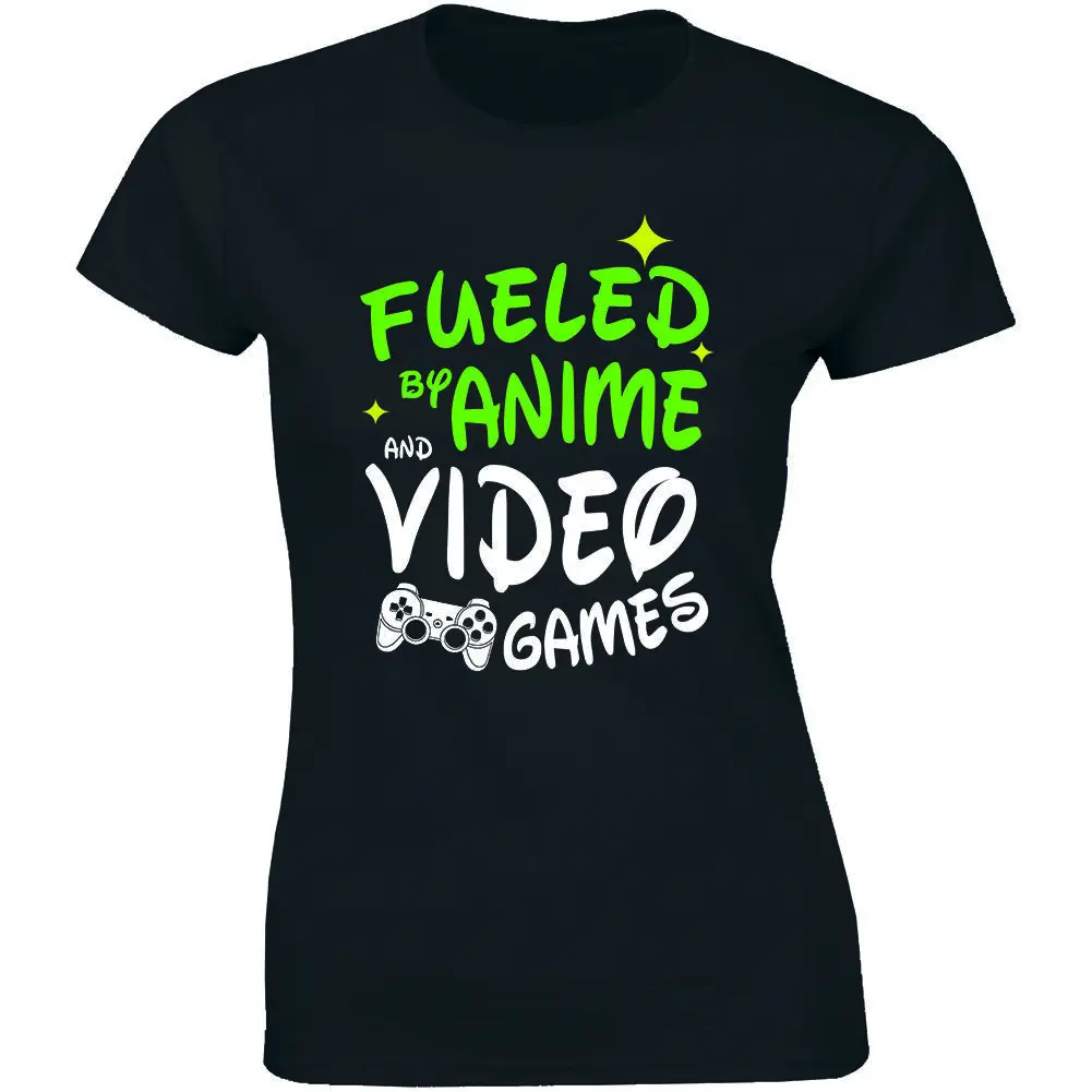 Fueled By Anime And Video Games T-Shirt Funny Pro Nerd Gaming Tee Gift