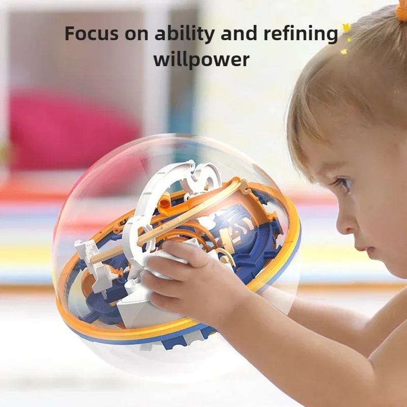 3D Puzzle Maze Ball Toy, Kids Obstacle Challenge Labyrinth Ball, Montessori Balance Training Clearance Puzzle Game