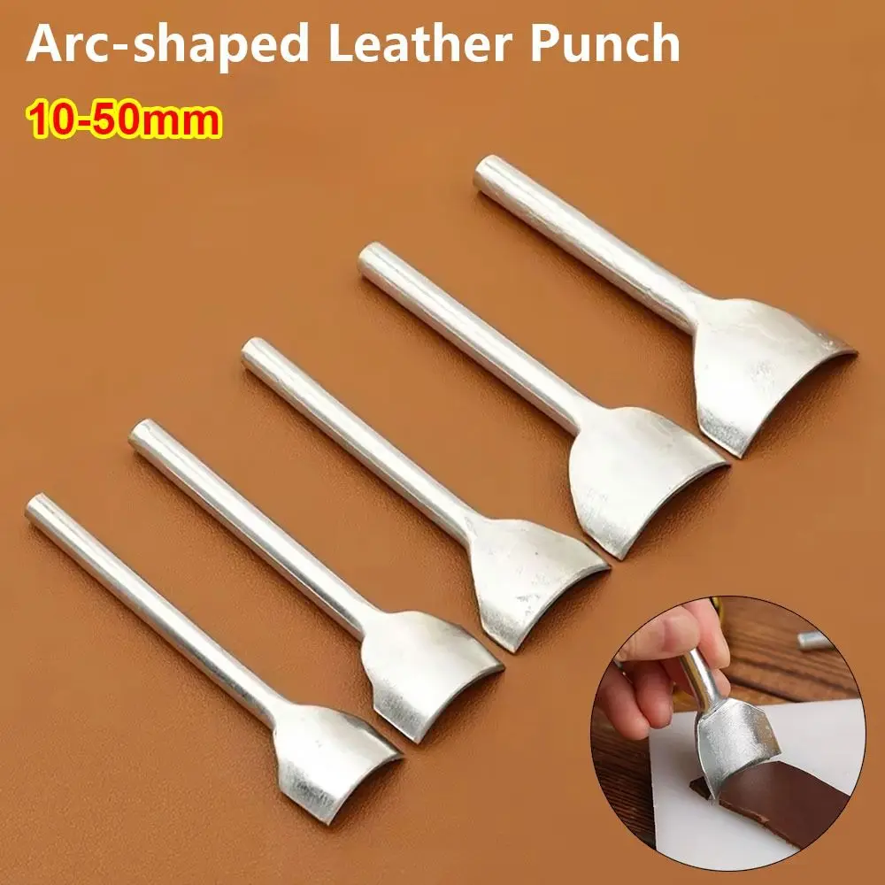 1Pcs 10-50mm Leather Craft Tool Half Round Handmade Arc-shaped Punch DIY Leather Punching Wallet Edge Trimming Tool