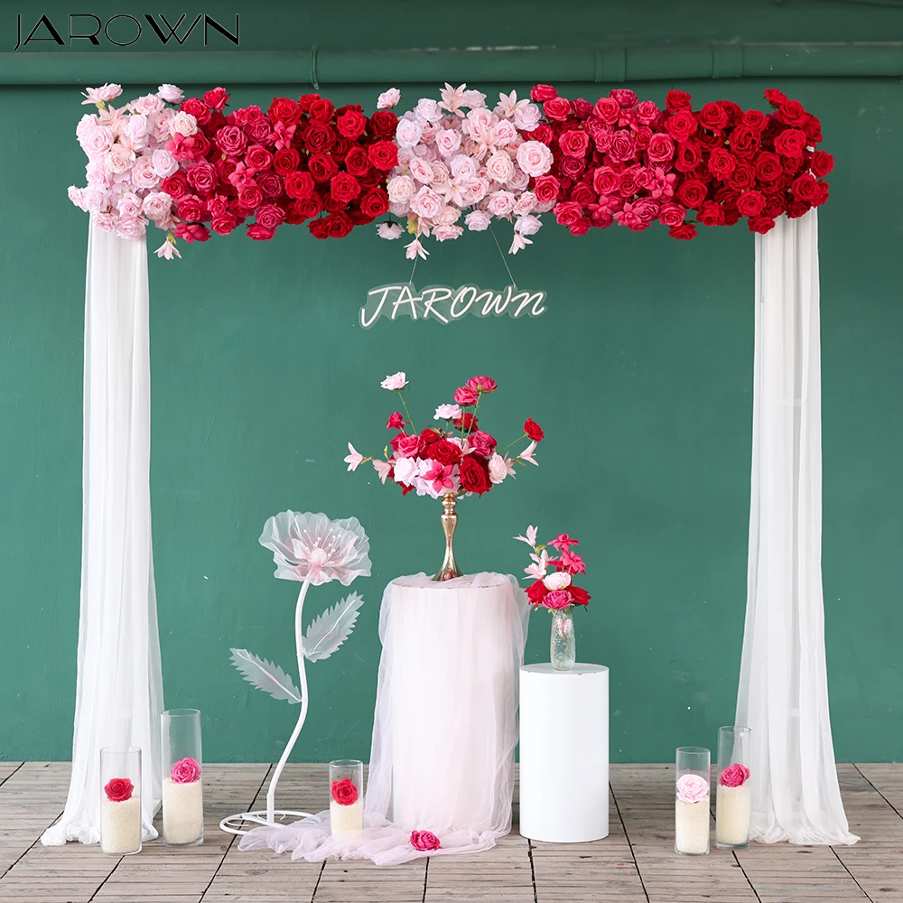 

Red Pink Series ArtificiaL Rose Flower Arrangement for Wedding Event Backdrop Decoration Table Centerpieces Customized