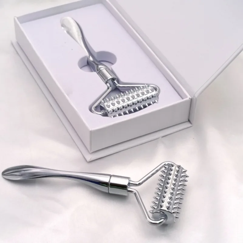 Zinklegering Microneedle Roller Facial Rimpel Remover Handmatige Massager Micropin Huidverzorging Beauty Tool Apparaat Dermaroller voor Gezicht