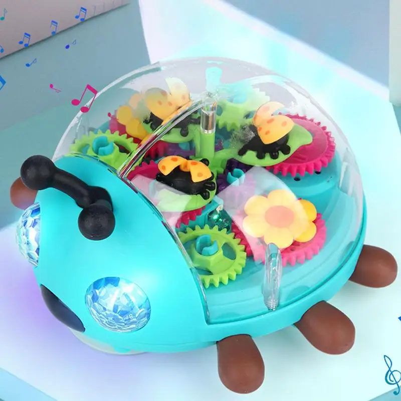 Electric Beetles Car Toys Baby Musical Toys With Music LED Lights Electronic Learning Game Light Up Infant Crawling Toys