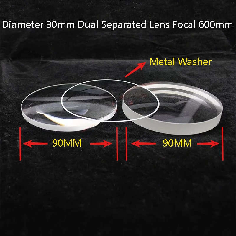 

1PC Diameter 93mm Dual Separated Lens Focal Length 600mm with Green Coating for Astronomical Telescope Objective Lens