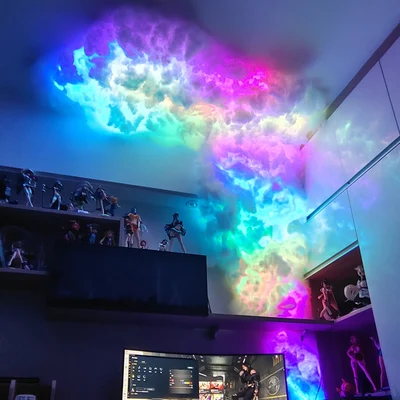 FUSLITE cloud light 3 d thundercloud LED lampka nocna na lekkiej bawełnianej błyskawicy chmury kolorowa atmosfera DIY kreatywna chmura l