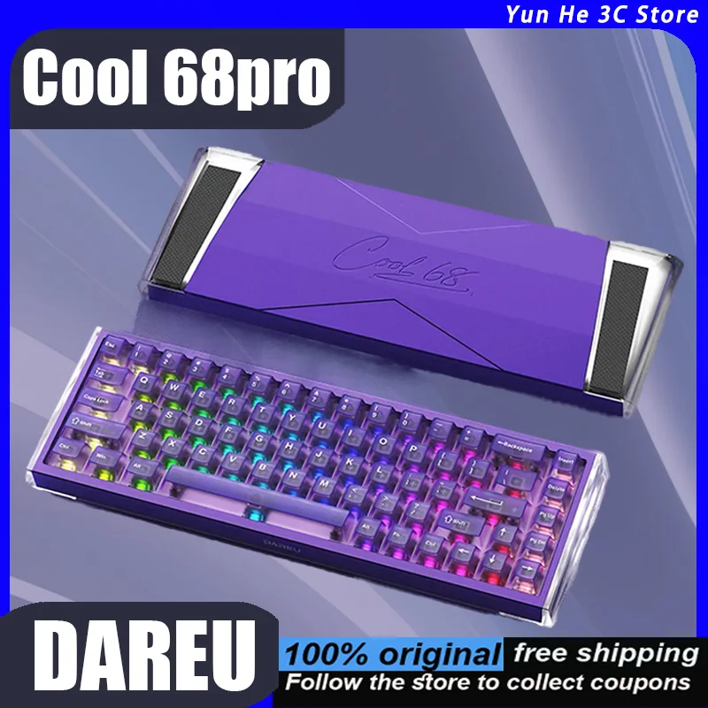 DAREU COOL68PRO Magnetic Keyboard Wired Aluminum Alloy Customizable Hot-Swappable Low-Latency Gaming Sabonbok Design  Ergonomic