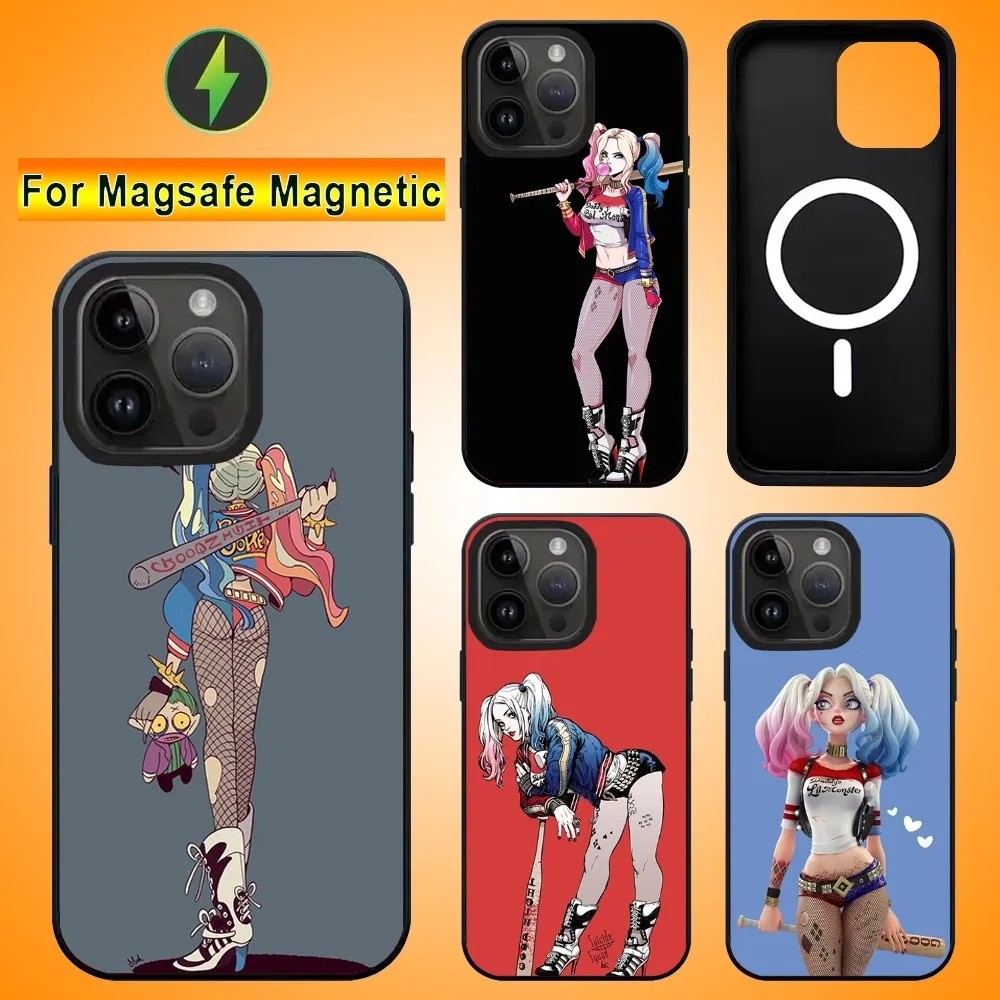 Cartoon H-Harley Q-Quinn Phone Case For IPhone 15 14 13 Pro Max 11 12 Mini Alex Mirror For Magsafe Wireless Charging Cover