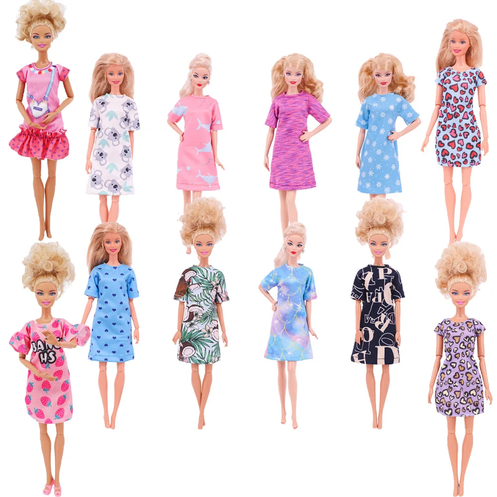 Suitable For 30Cm Doll Clothes, Sleeping Skirts, Cute Long Casual Home Sleepwear Dresses, Children's Gifts, Girls' Gifts