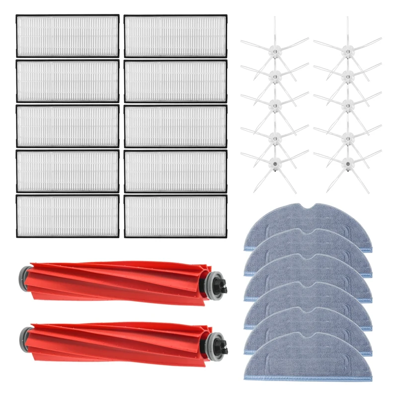 

For Roborock S7 T7S HEPA Accessory Of Filter Detachable Rubber Main Brush/Cover Mop Cloth Side Brush Vacuum Cleaner Part