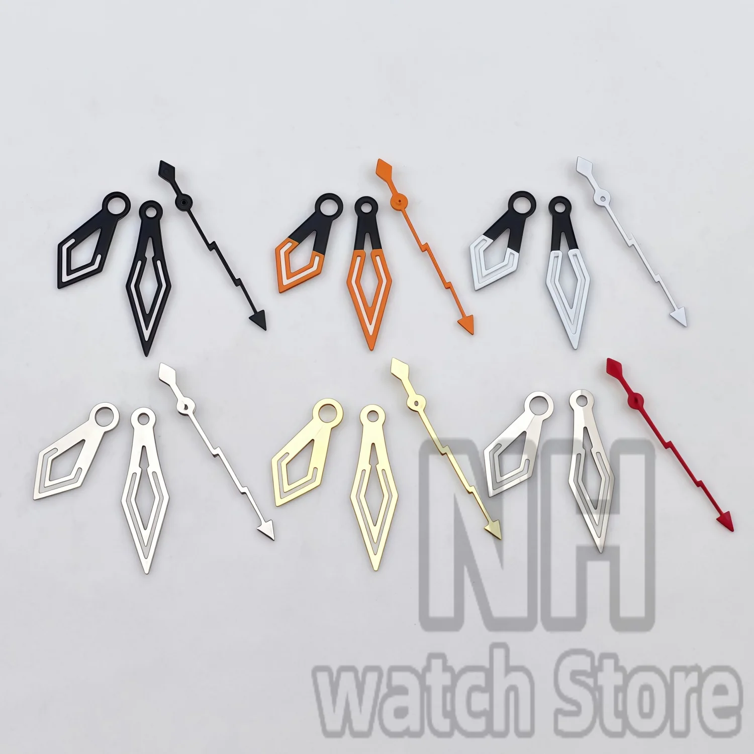 NH Watch Hand Contrast Black White Black Orange Silver Gold Color Watch Pointers Green Glow Fit NH35 PT5000 Movement Watch parts
