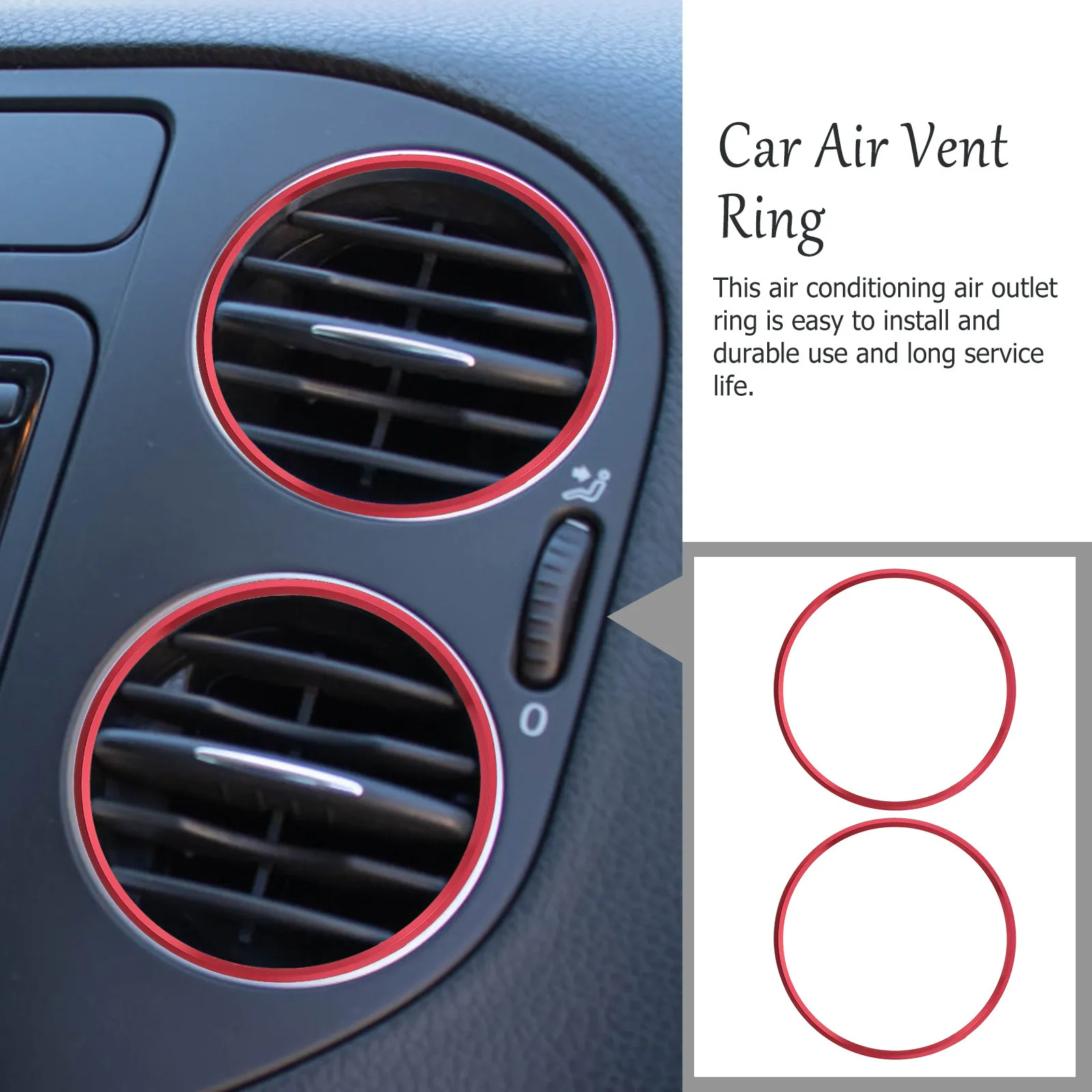 

5Pcs Car Air Conditioning Vent Ring Aluminum Alloy Corrosion Resistant Durable Protective Vent Decoration