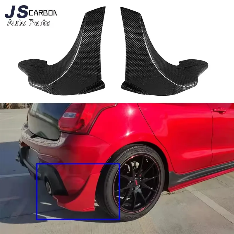 For Suzuki Swift sport ZC33S 2018-2024 Carbon Fiber Rear Bumper Wrap Corner car front bumper Diffuser Side Spoiler Body Kit