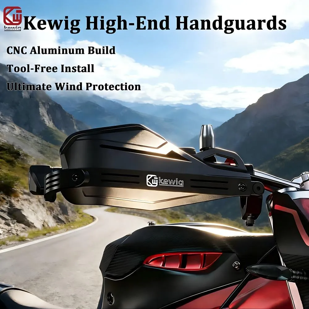 

Kewig Universal Aluminum Alloy Motorcycle Handguard, Windproof Rainproof Hand Guard Protector for Motorbike Scooter ATV