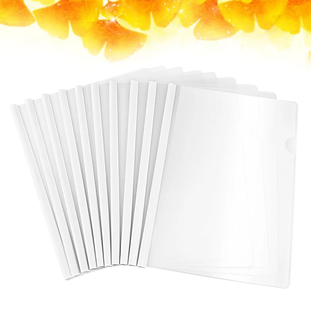 

20 шт. прозрачных папок-слайдеров для документов формата А4, до 10 мм толщиной, с нескользящим креплением, для офиса, школы, дома