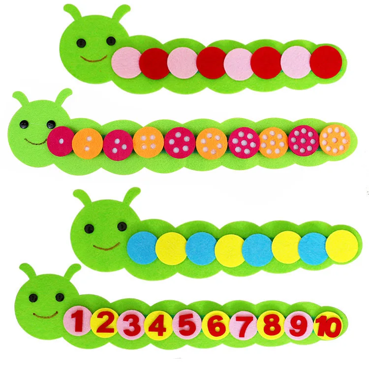 Caterpillar Montessori Educational Toys Children Puzzle DIY Handmade Math Toys Kindergarten Caterpillar Digital Teaching Aids