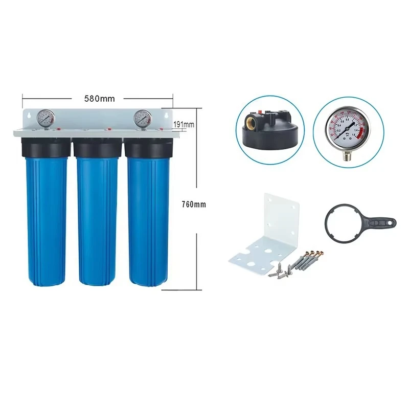 

3-Stage 5-Stage 7-Stage Large Blue 20-Inch Water Filter Cartridge Housing for Whole House Water Filter Systems