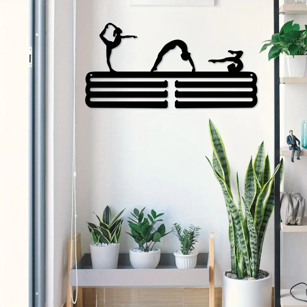 Metal Medal Display Wall Mount, Gymnastics Holder Rack for Athletes Gold Gift