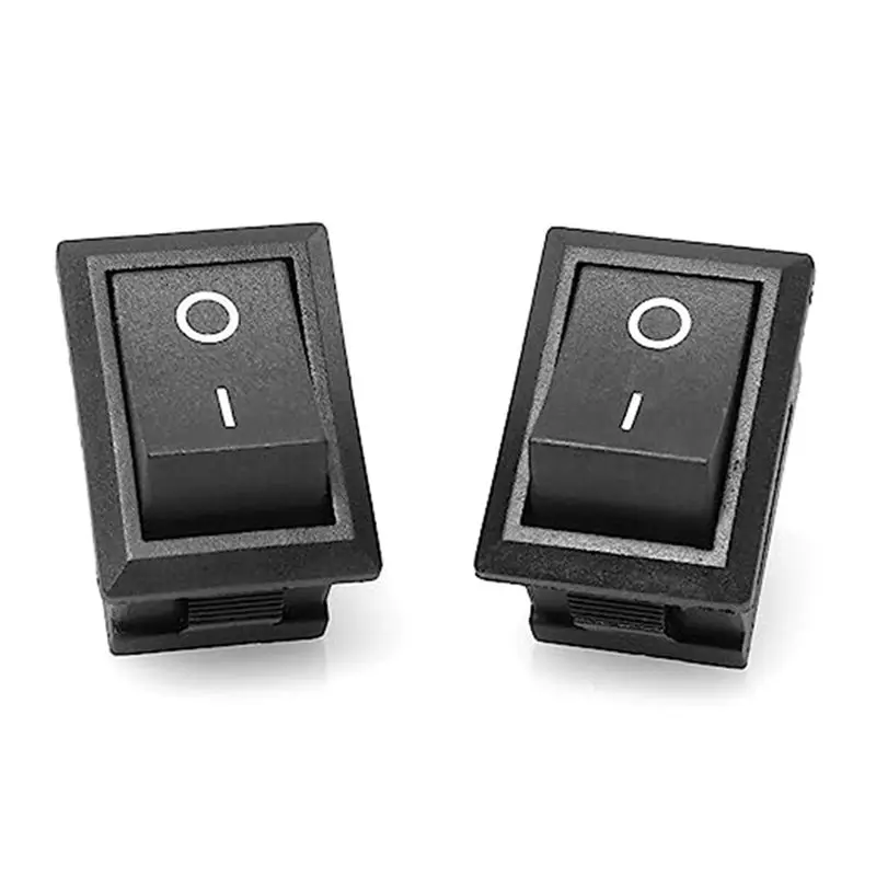 AC88-8X Embedded Wire Switch Black Duplex Switch Straight-Through Rocker Switch Suitable For Dual-Control Desk Lamp