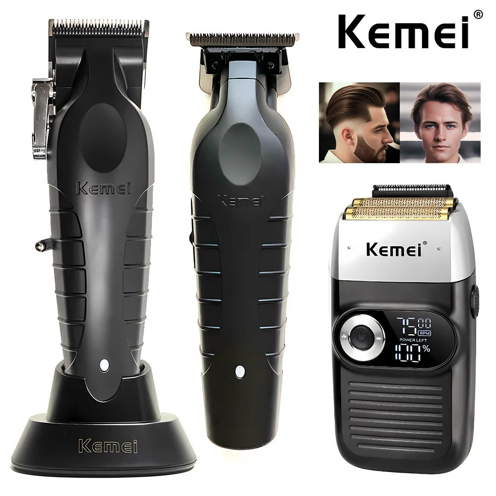 Kemei KM-2296 KM-2299 KM-1102 Hair Clipper Kit Men's Electric Shaver Hair Trimmer Machine Professional Hair Cutting Machine