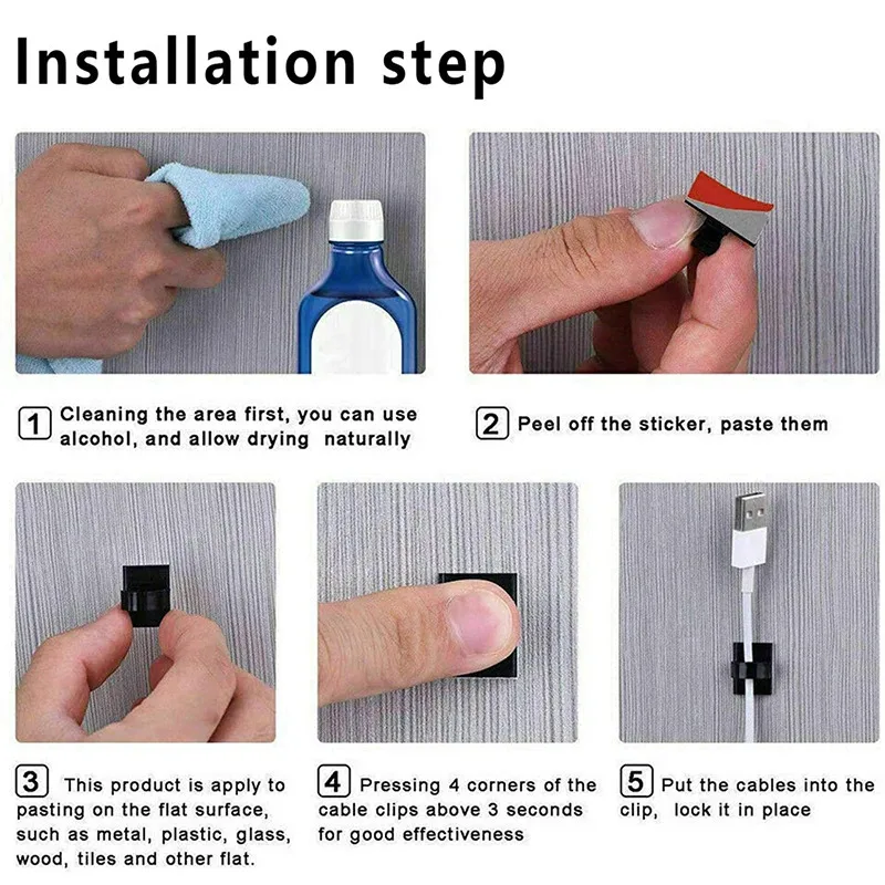 5-30 قطعة USB منظم الكابلات مقاطع سلك اللفاف حامل سماعة الماوس الحبل كليب حامي إدارة خطاطيف لاصقة مكتب المشبك