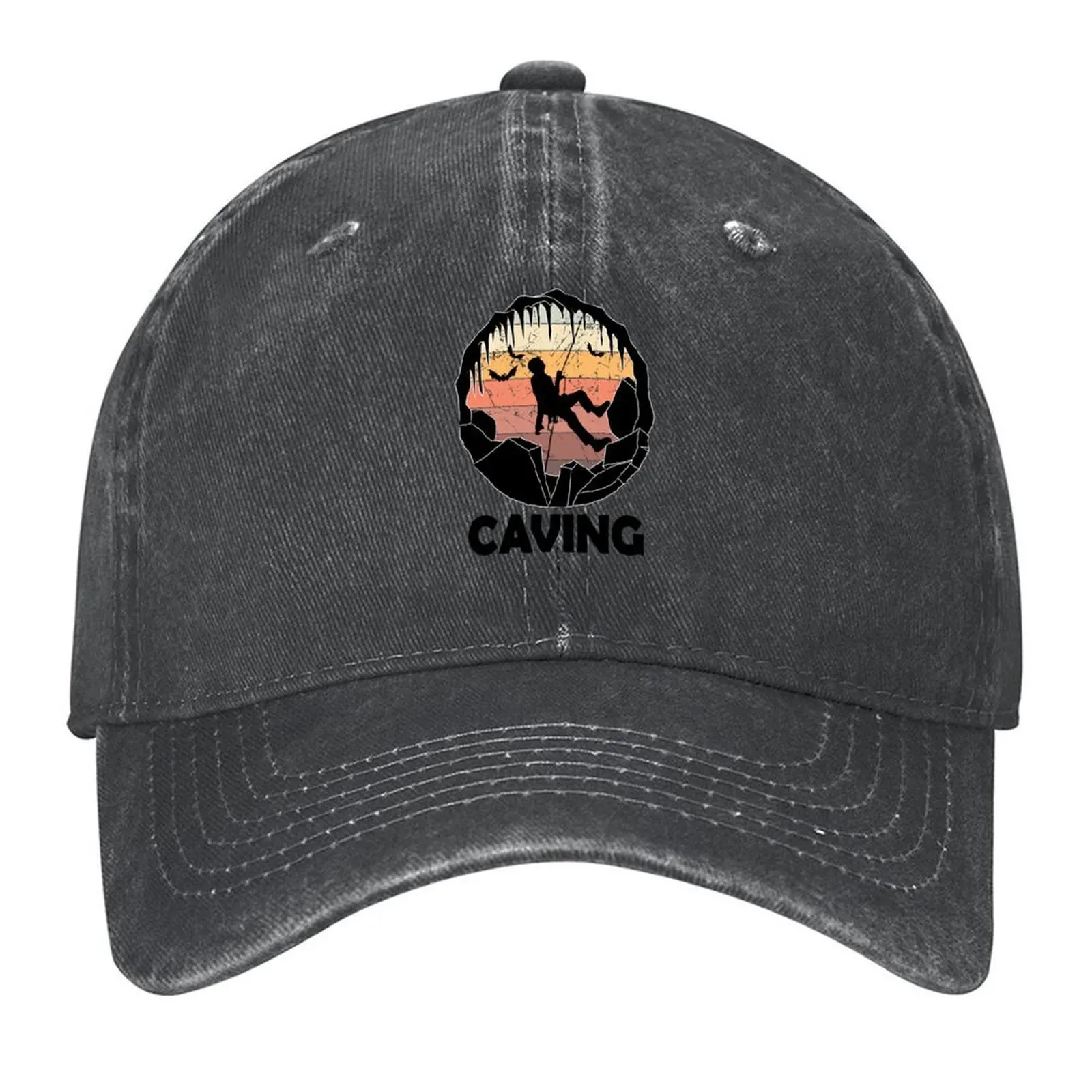 

Caving - Cave Spelunking Speleology Baseball Cap Hat Baseball Cap Big Size Hat Military Cap Man Beach Bag Hats Man Women's