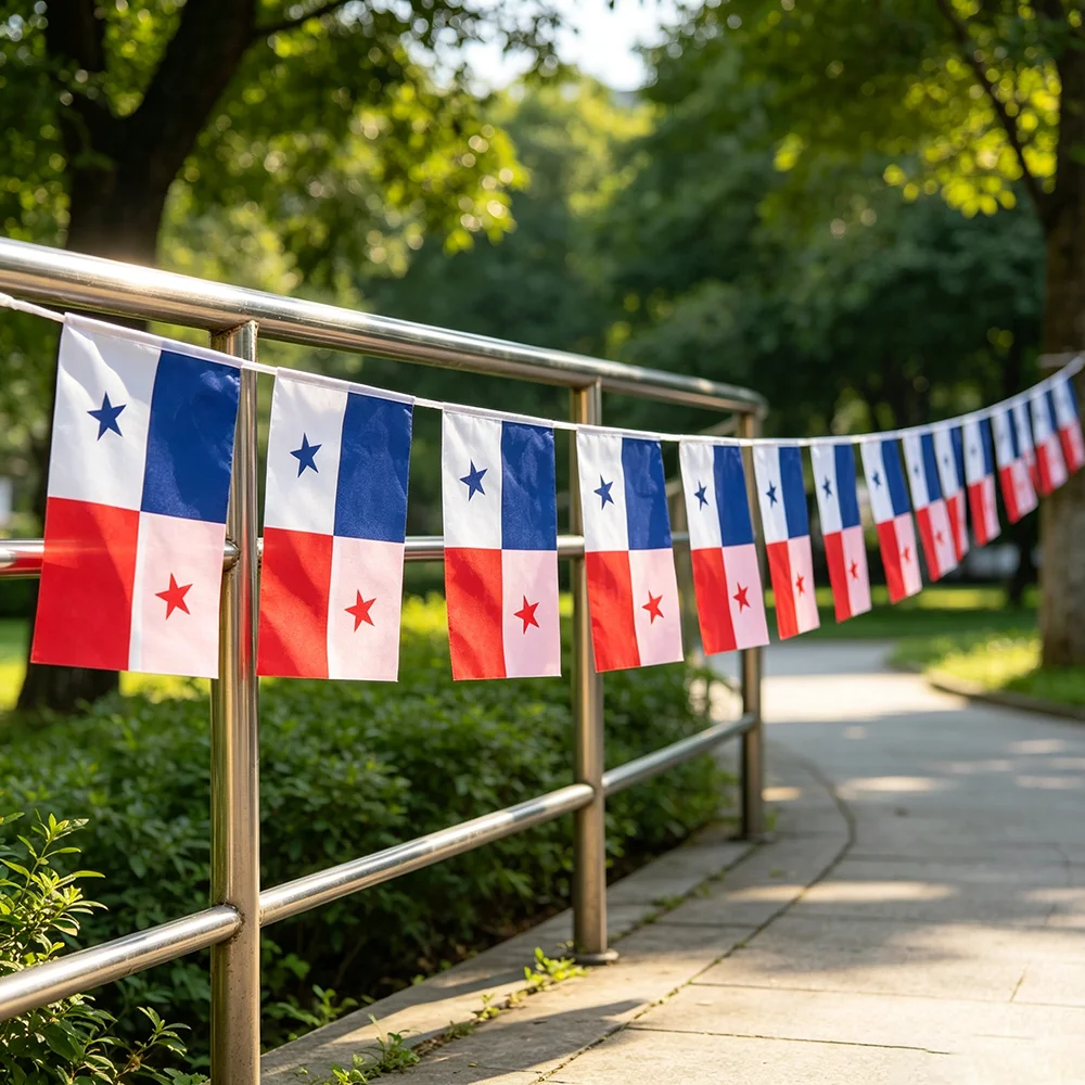 20pcs/lot Panama bunting flags 14x21cm Pennant Panama String Banner Festival Party Holiday for decoration