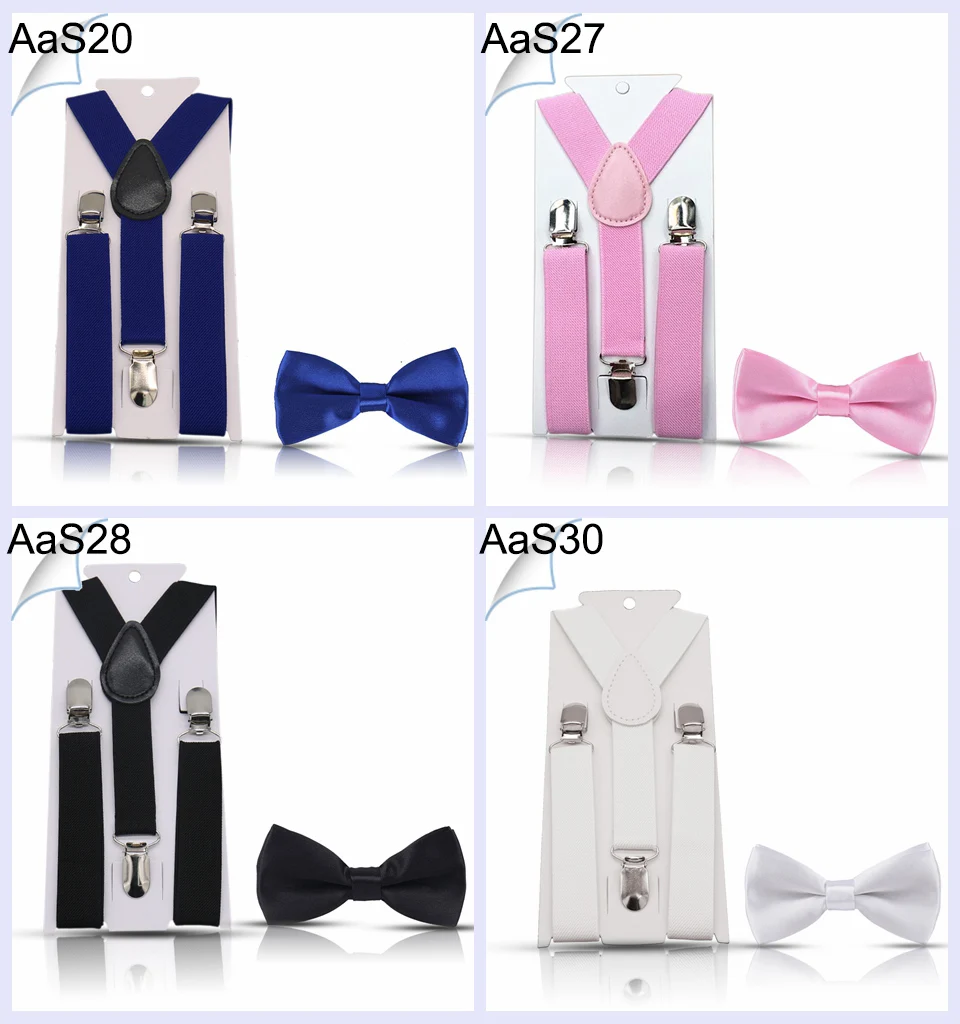 Kinder Hosenträger mit Fliege Mode Kinder Fliege Set Jungen Hosenträger Mädchen verstellbare Hosenträger Baby Hochzeit Krawatten Zubehör – Detail 4
