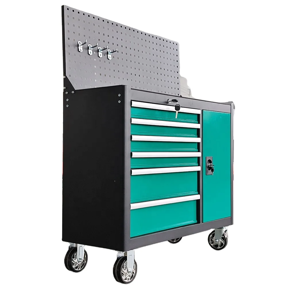 

Передвижной инструментальный шкаф-тумба для тяжелых условий эксплуатации с 6 ящиками, мобильный верстак, инструментальные шкафы с перфорированной панелью
