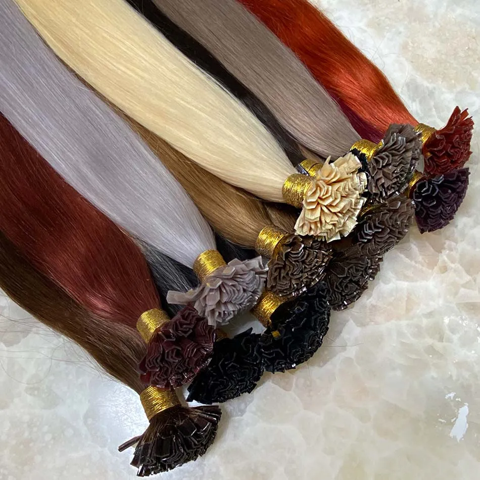 KerBrian-Extensions de cheveux humains à pointe en V, blond agaçant avec Wiltshire, extension de cheveux blonds, 50 grammes