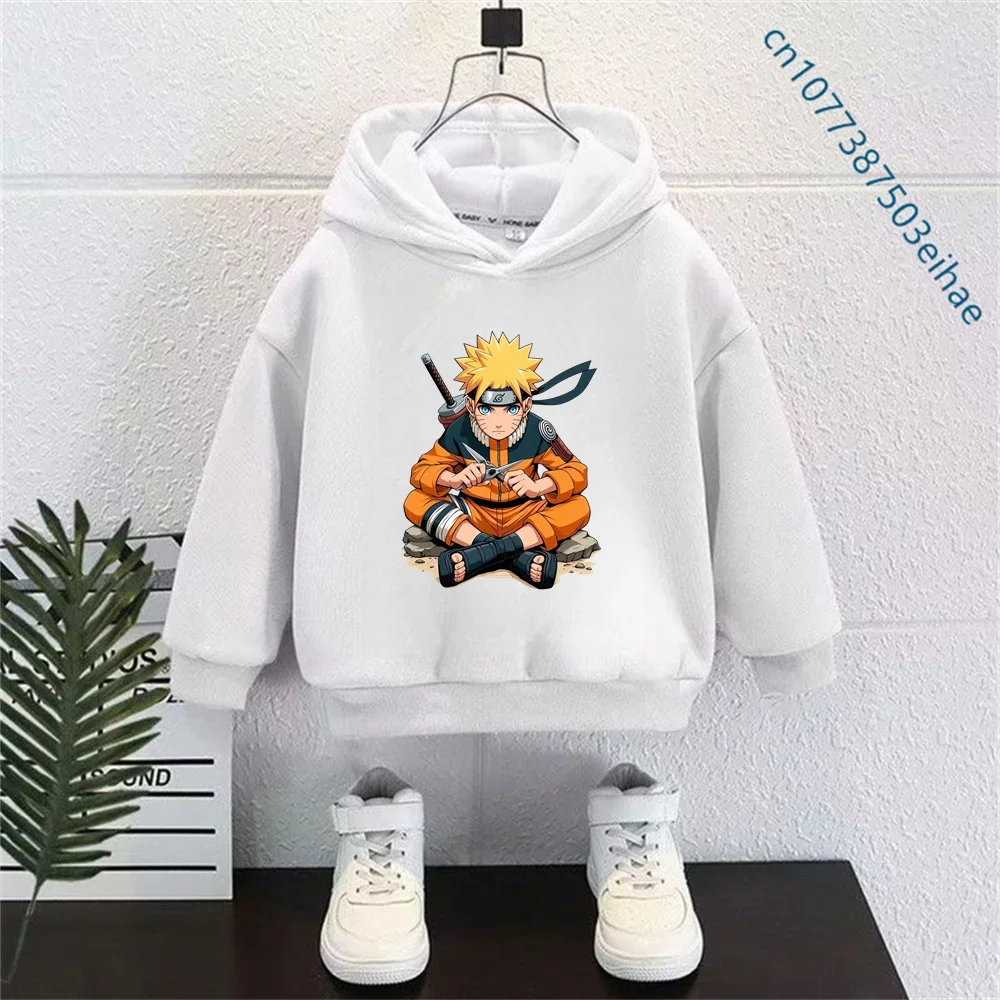 Spring and Autumn Long-sleeved Hooded Pullover for Boys and Girls 2026 Harajuku Style Naruto-style Children's Casual Street Wear