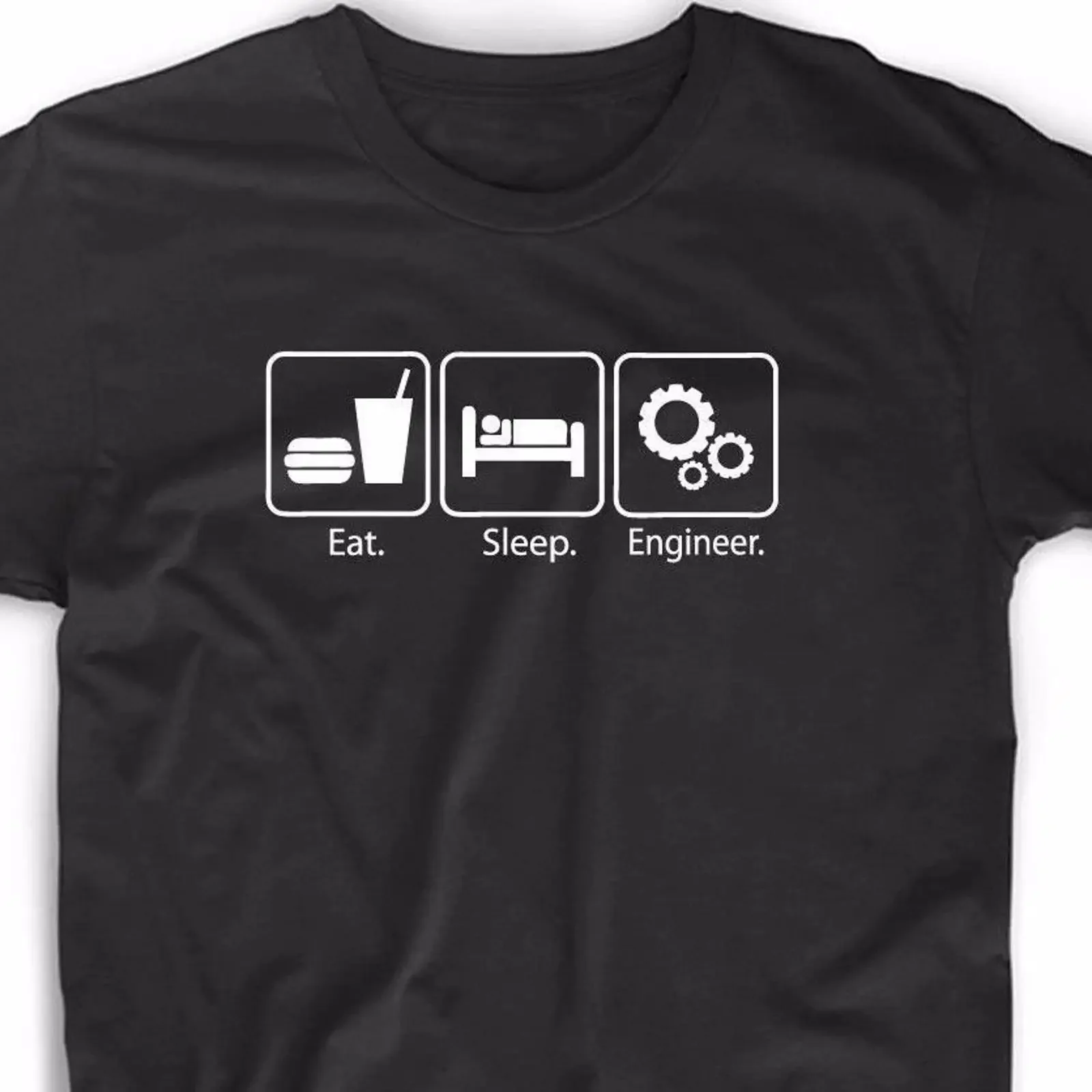 Eat Sleep Engineer T Shirt Engineering Career Occupation Funny Technology vintage Washed Versatile Soft Stylish Stretched