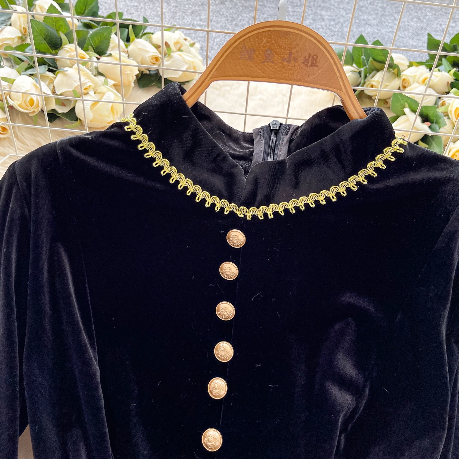 Chic vintage Sexy long sleeve velour fairycore dress korean fashion Sundress Party ceremony dresses