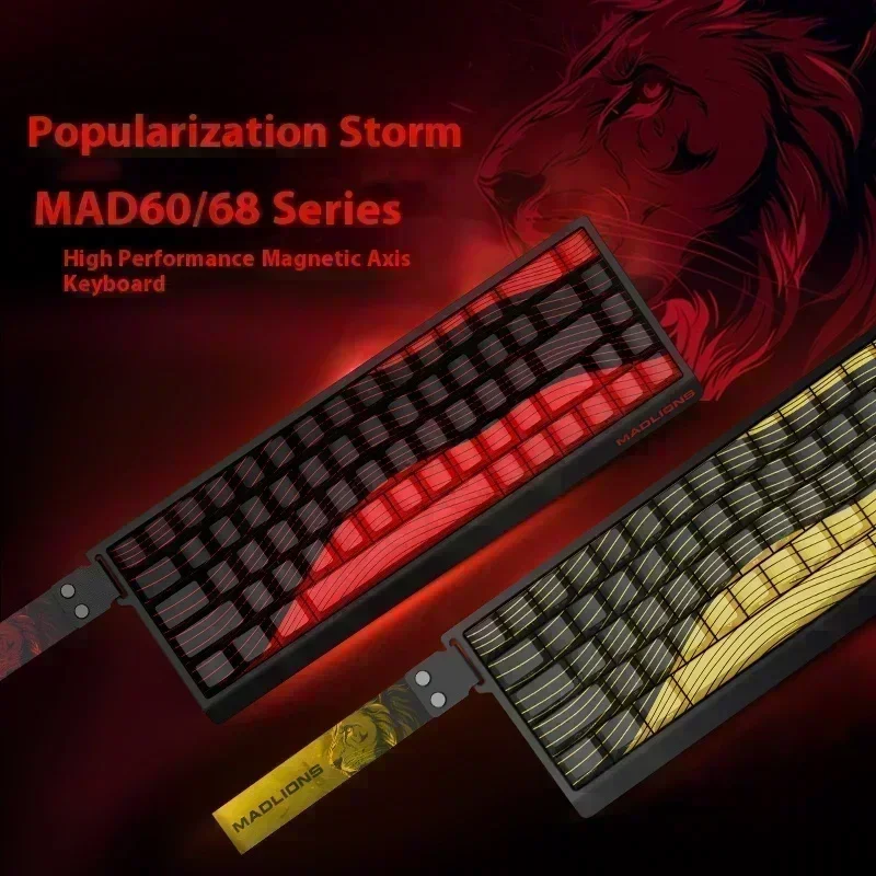 MADLIONS Mad68 Mad60 HE Mechanical Keyboard Magnetic Switch Madcatz Mad60he Rapid Trigger Game Wired Keyboard Custom Keyboard