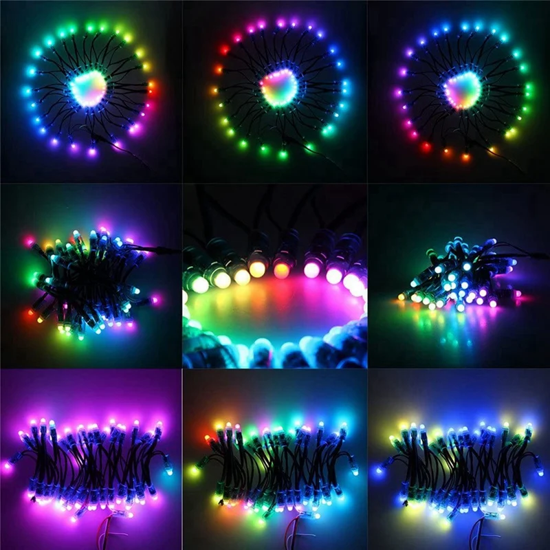 300Pcs 4M/6.5Meter DC5V WS2811 Full Color LED Pixel Light Module 12Mm 15Cm Wires IP68 Waterproof RGB Digital LED Strings