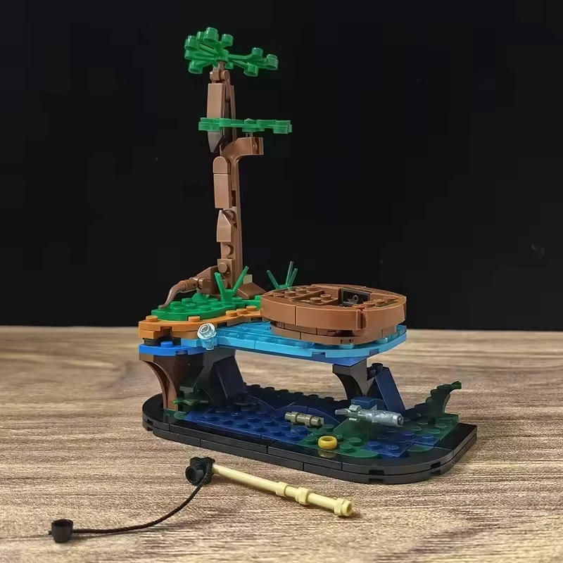 

New wheat fishing hut model building blocks decoration children boys and girls holiday gifts