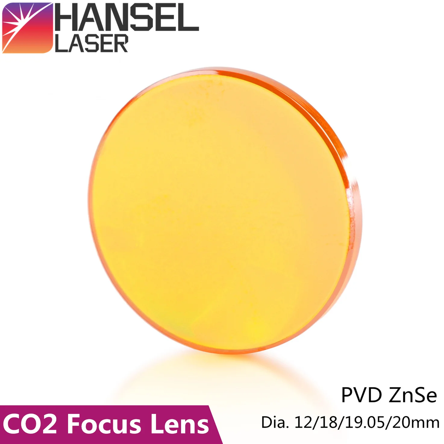 Hansel China CO2 PVD ZnSe Laser Focus Lens Dia. 18 19.05 20 mm FL38.1 50.8 63.5 101.6 127mm for Laser Engraving Cutting Machine