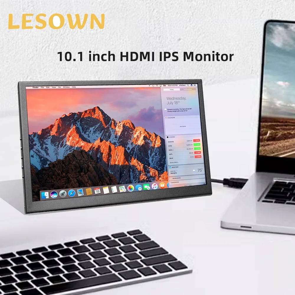 LESOWN 7 10.1 inch Mini IPS Touchscreen Monitor 1024X600 FHD Resolution HDMI LCD Small Screen Sub Display for Windows PC Camera