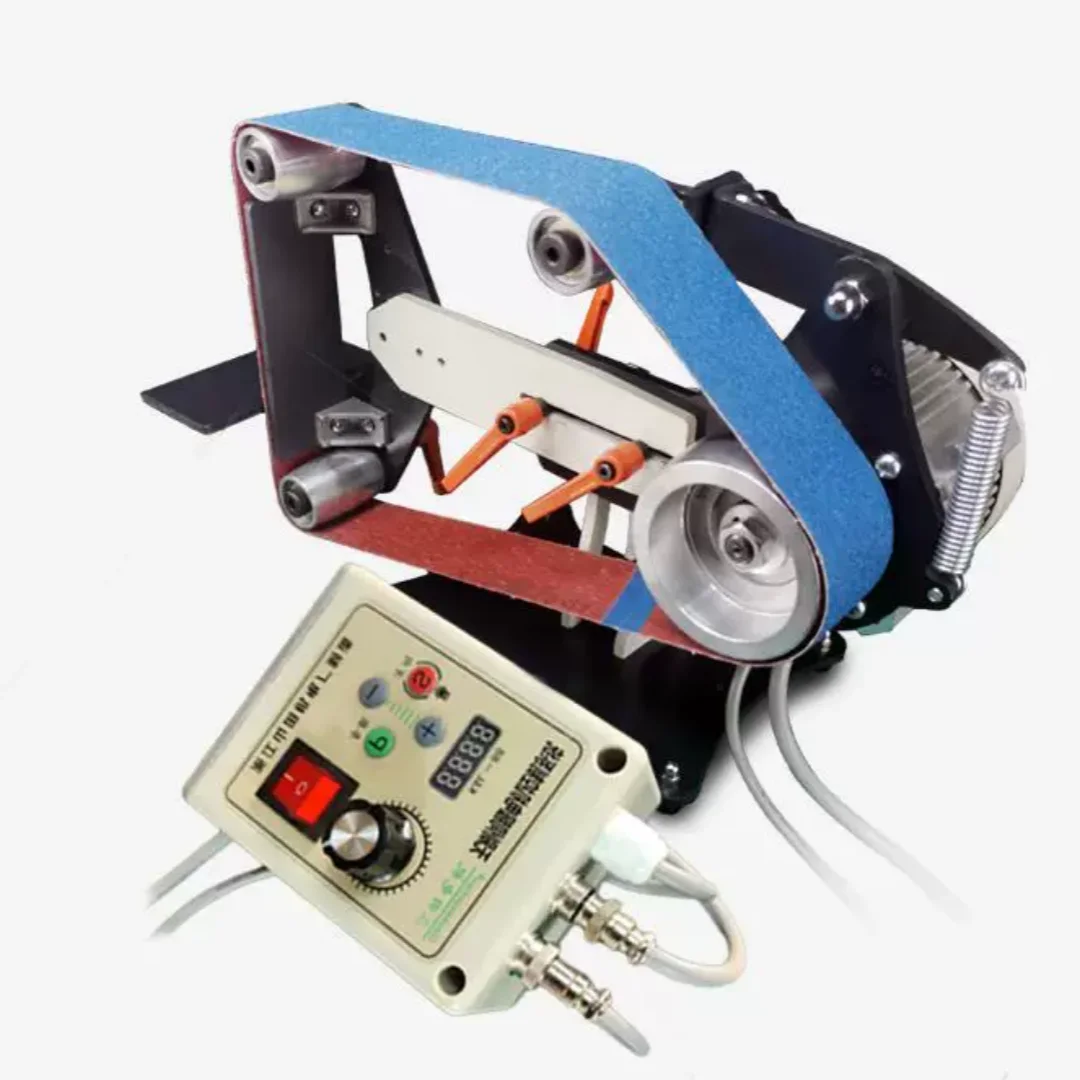 Desktop Mini Belt Sander Household Sharpening Machine V‑Edge Opening Grinder Professional Industrial‑Grade Sanding & Polishing E