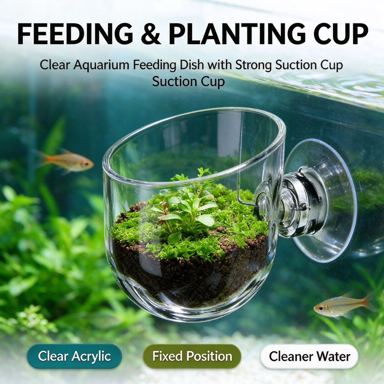 1 Pc Acrylic Aquatic Plant Cup - Plant Aquarium Pot review and price