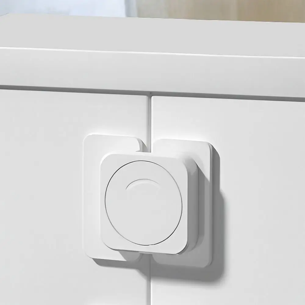 

Multi-function Drawer Anti Opening Lock Plastic White Cabinet Strap Locks No Drilling Adhesive Safety Lock For Toddler Kids